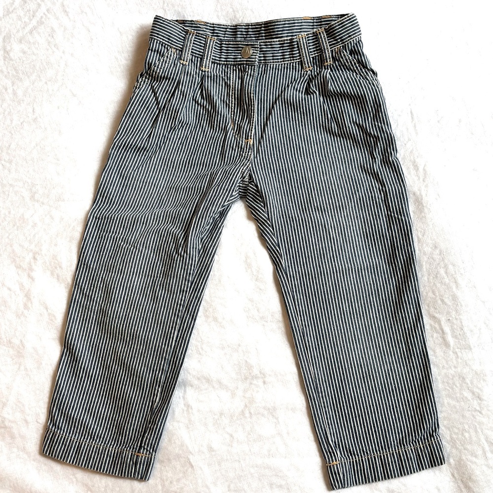 Petit Bateau Navy Striped / Pinstriped Denim Pants Size 3 T
